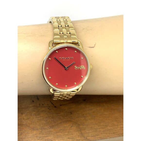 Coach Women\'s Watch 14504445 Elliot Quartz Red Dial Gold Stainless Steel 28mm main image 4